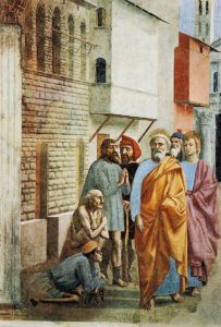 Masaccio: "San Pedro cura a los enfermos con su sombra"